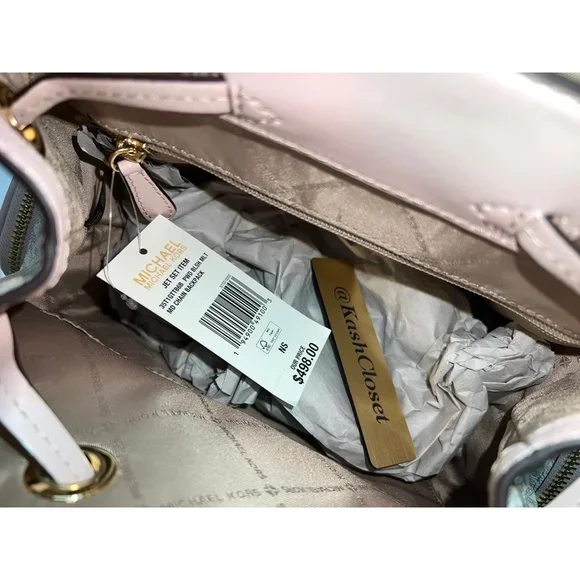 Michael Kors MK Jet Set Item Medium Chain Backpack -Powder Blush Multi - Picture 8 of 12